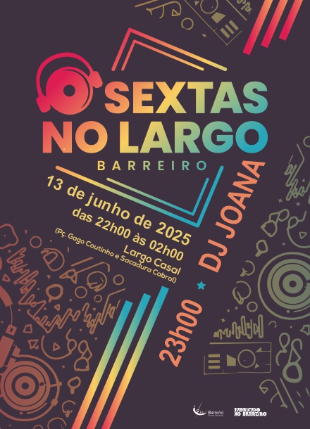 Cartaz do 2º evento de 2025 de Sextas no Largo, dia 13 de junho